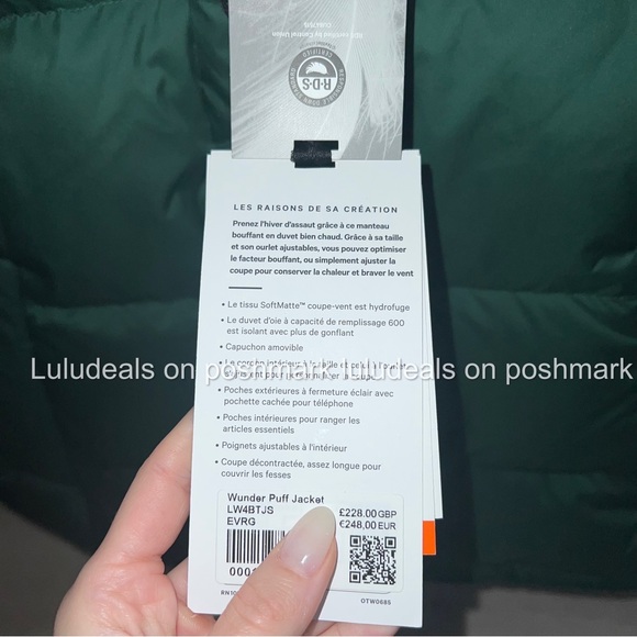 NWT Lululemon Wunder Puff Jacket Everglade Green EVRG 4 6 8 10 - Picture 11 of 13